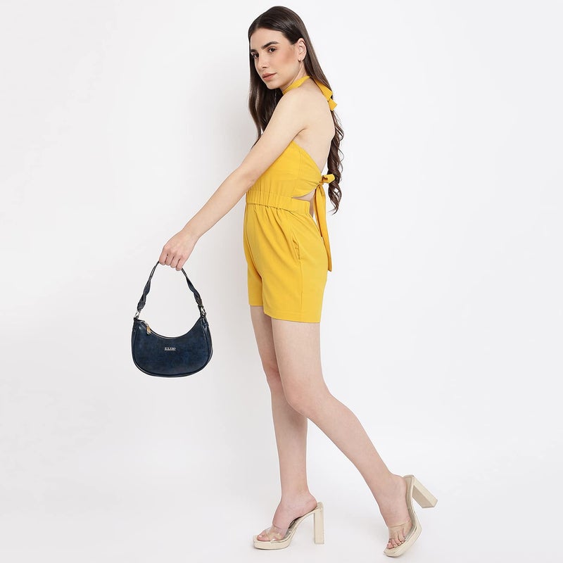 KLEIO Vegan Leather Shoulder Handbag for Women and Girls - Royal Blue - Image 3